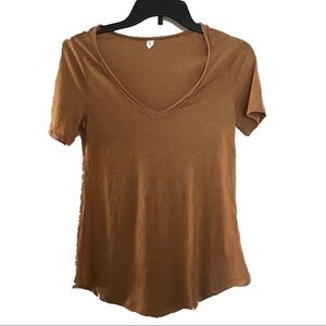 BP by Nordstrom Brown Lightweight V-Neck Tee